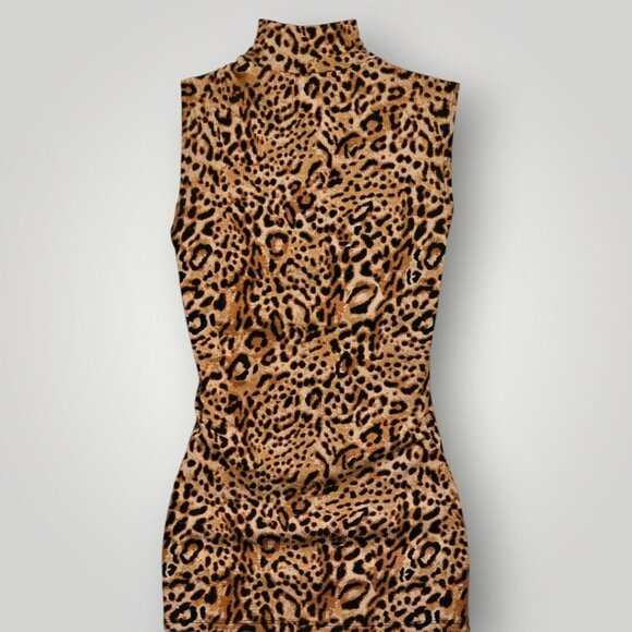 NWOT No Boundaries Juniors L Leopard Print Sleeveless Mock Neck Top Women's S/M - Picture 7 of 9